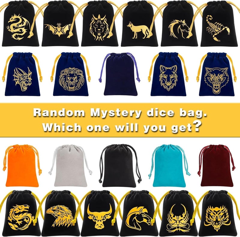 QMAY Polyhedral Dice - 8PCS Mystery Dice Set, Various Styles, Random D&D Dice Patterns & Dice Bag, DND Gifts, Suitable for Dungeons and Dragons, RPG, MTG,Role Playing Table Game - Image 4